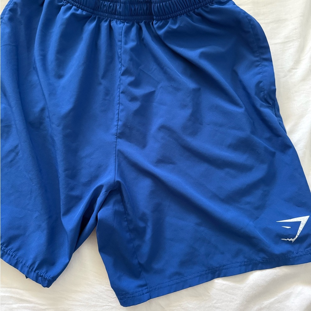 Gymshark Blue Athletic Shorts Moisture-Wicking Elastic Waistband